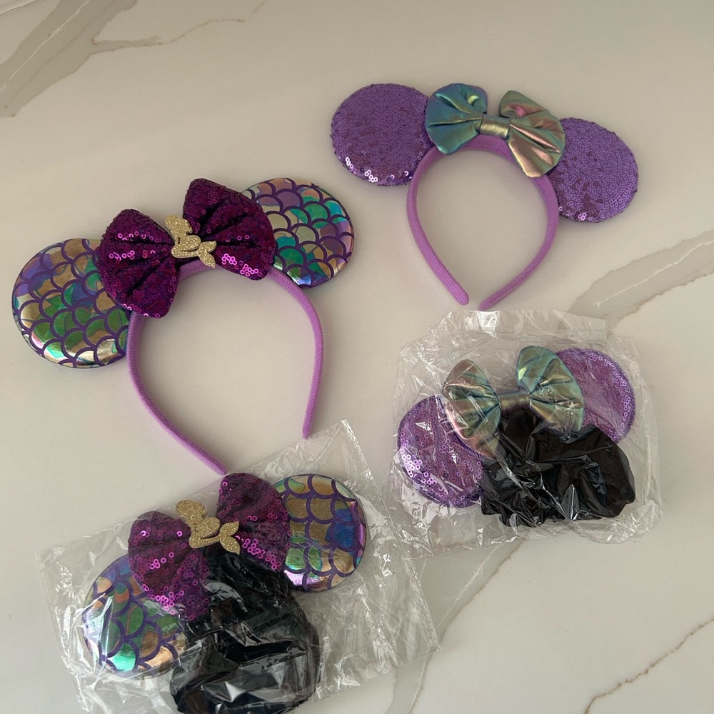 Mermaid Mouse Ear Headband & Scrunchie set